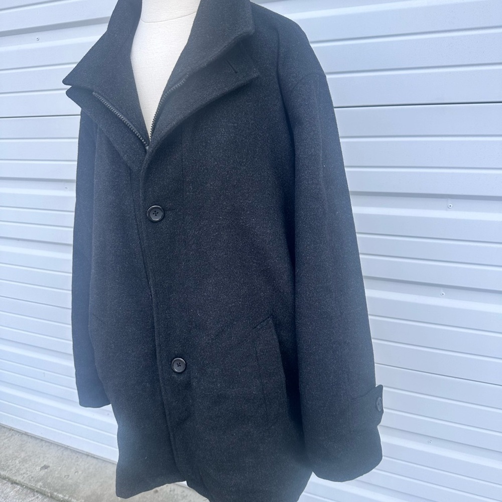 Afazzy New York men's gray/black wool coat size L - Picture 3 of 14